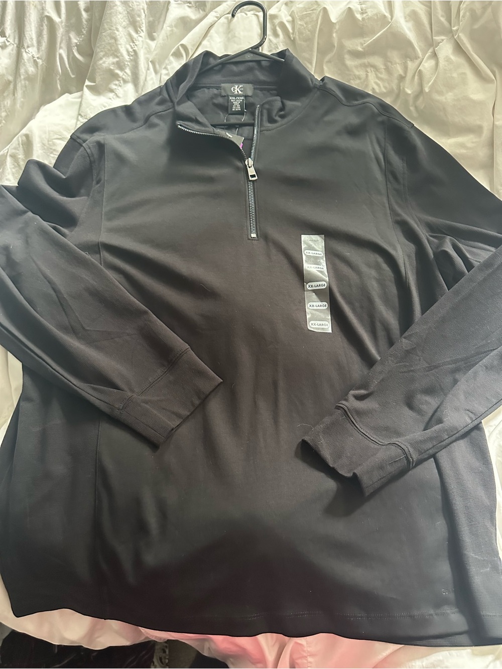 XXL Calvin Klein Unisex Black Half-Zip Pullover Sweater NWT